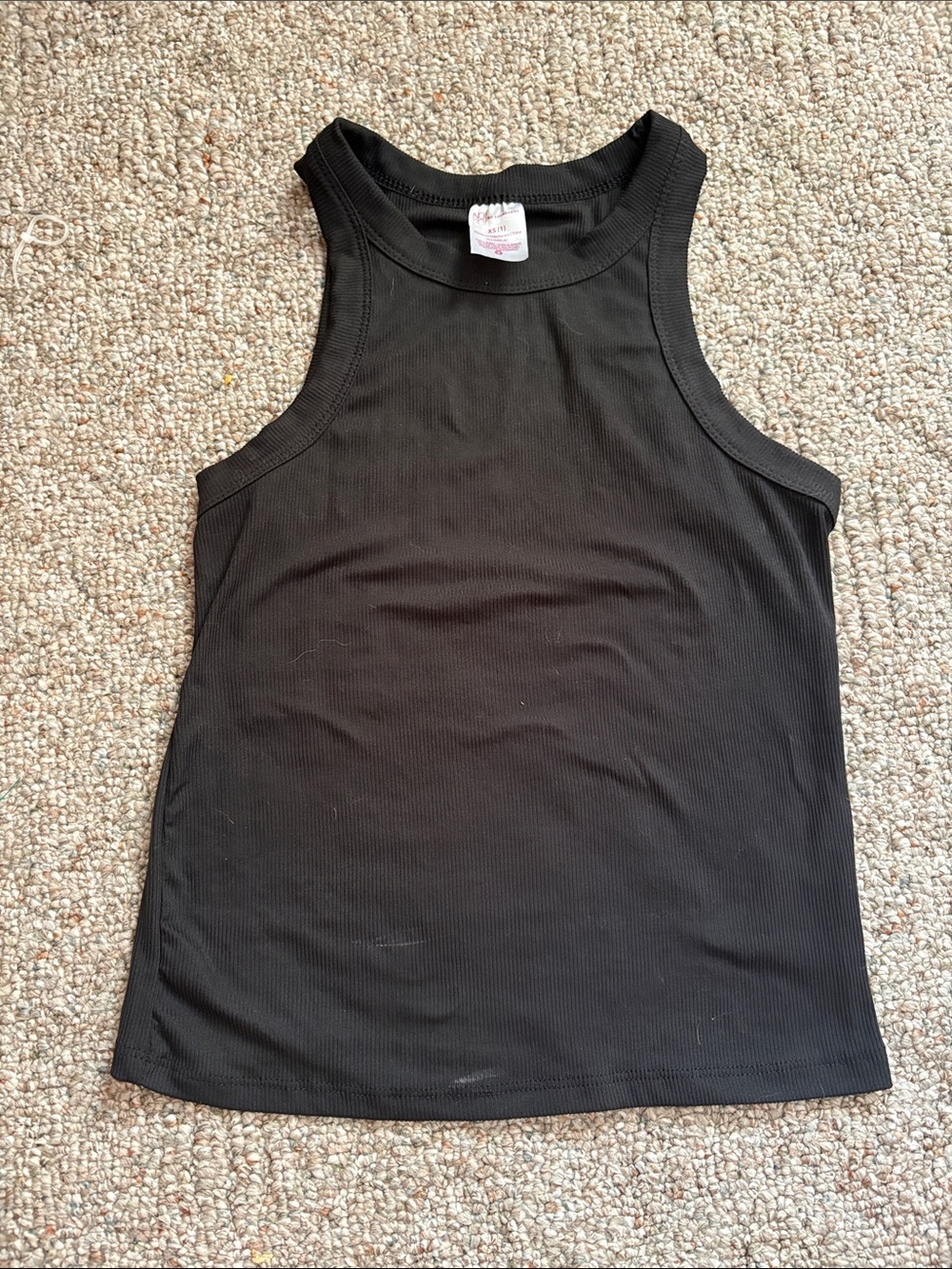 No Boundaries Black Ribbed High Neck Tank Top
